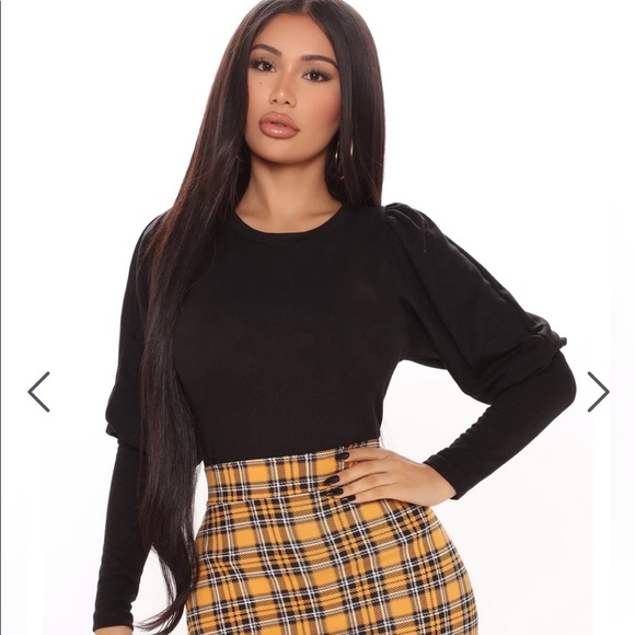 Fashion Nova Balloon Sleeve Top - Picture 1 of 4